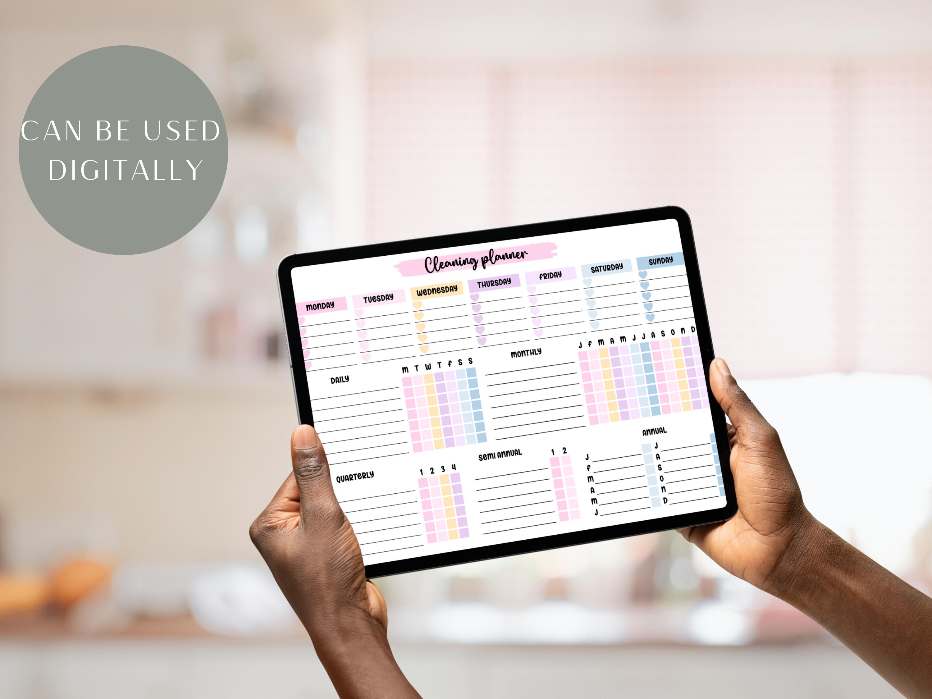 Printable Cleaning Schedule Checklist, Minimalist Weekly Housework ...