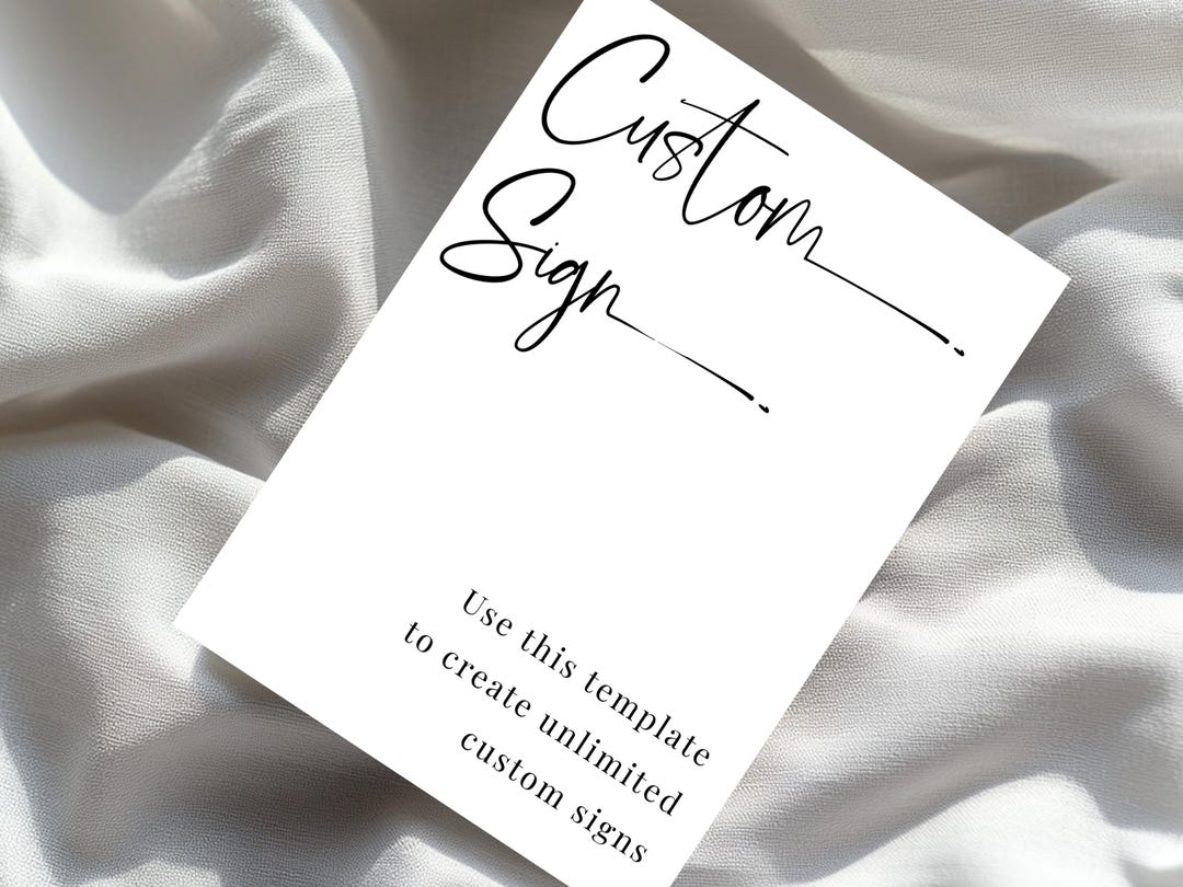 Editable Party Sign Template: Minimalist Script Font (digital Download ...