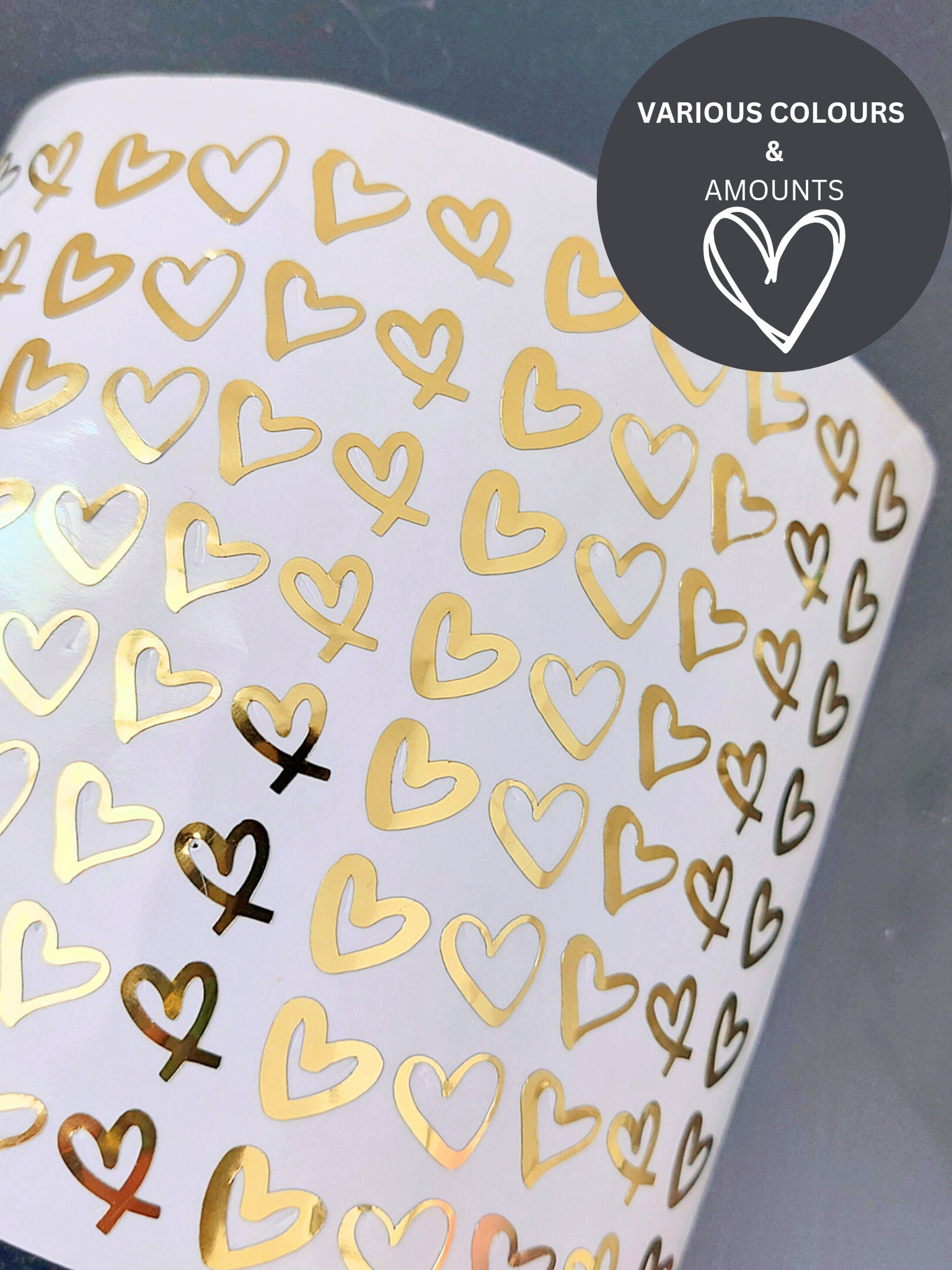 Gold Glitter Love Heart Stickers for Card Making Scrapbook & Papercraft  Craft 