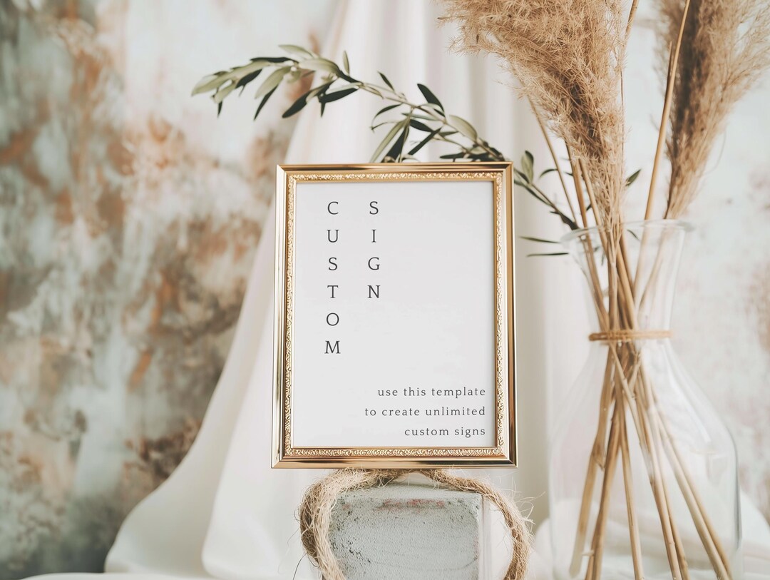 Editable Party Sign Template: Minimalist Script Font (digital Download ...