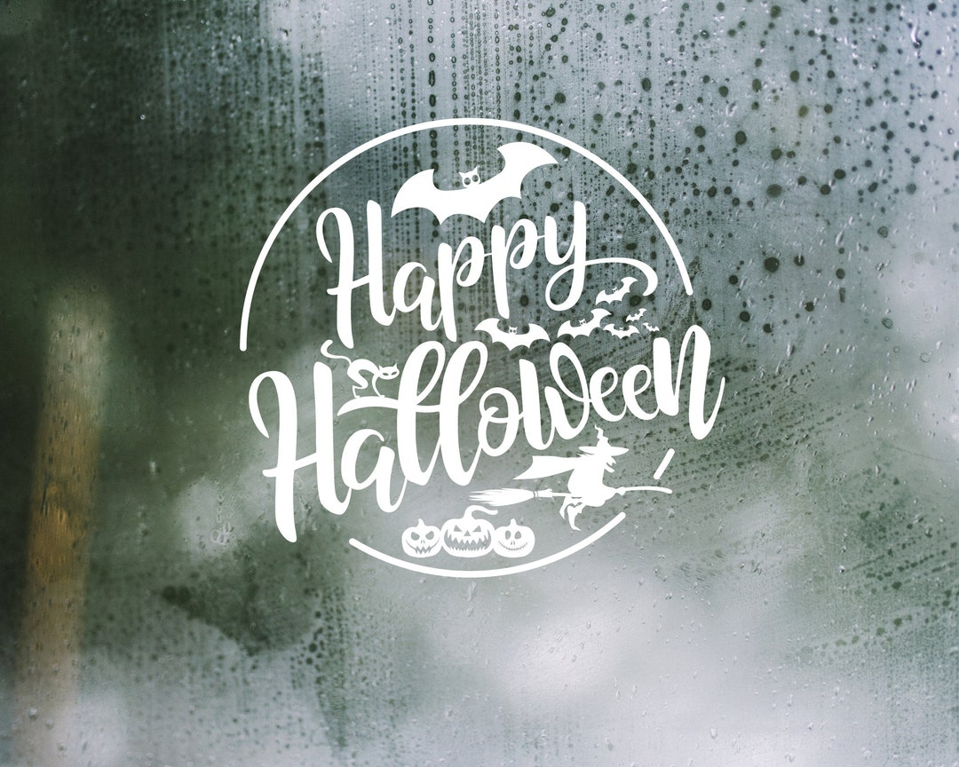 Happy Halloween Window Sticker Halloween Window Decal Etsy