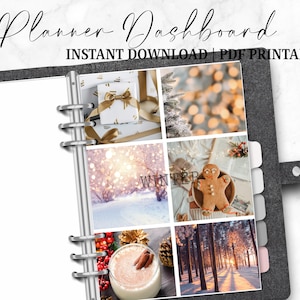 Herbst-Winter-ästhetische Dashboard-Beilage für Ordner. A6 Sammelmappe Dashboards, Festliches Girly Dashboard, Bargeld sparen und Budgetieren, Digitales PDF.