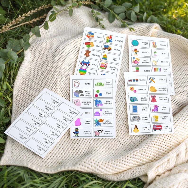48 Editable Toy Bin Storage Labels, Editable Toy Labels, Kids Picture ...