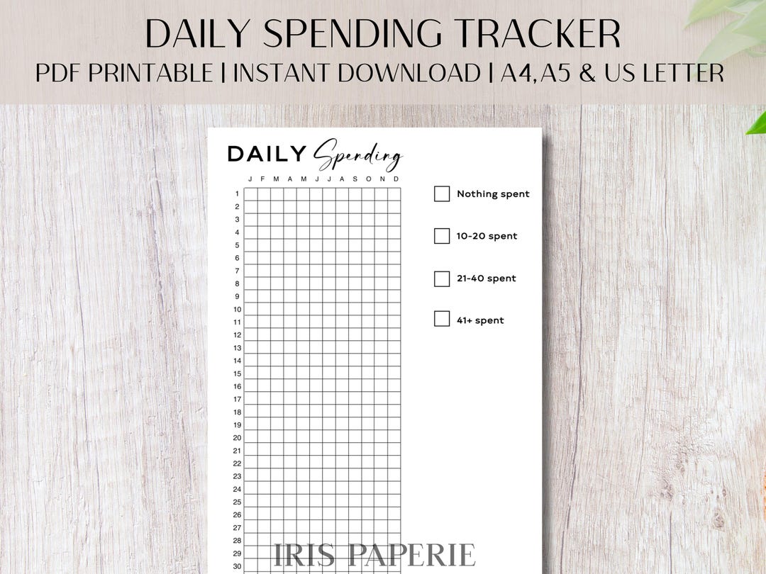 Daily Spending Tracker, Printable Journal Page, Ready to Print Money ...