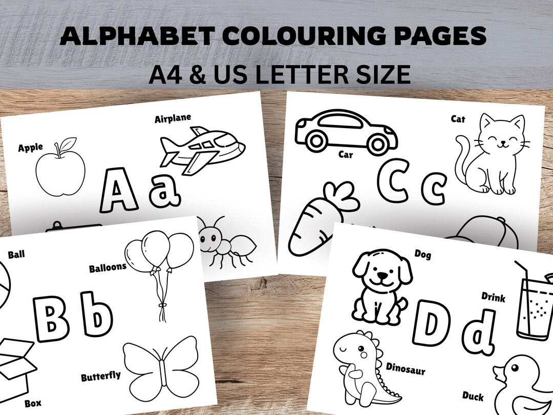Alphabet Colouring Pages: ABC Activity Sheets for Preschool (digital