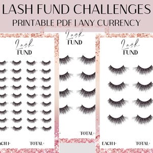 Eyelash Extension Savings Challenge, Lash Fund Savings Challenge Printable, Beauty Fund, Cash Stuffing, Budget Tracker (Digital Download)