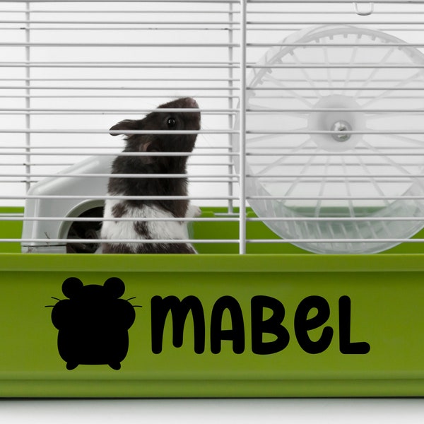 Custom pet hamster cage sticker, personalised sticker hamster enclosure/cage, name sticker, pets decal , hamster food container sticker