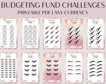 A6 Savings Challenge Set, Self Care Savings Challenges Printable, Cash Stuffing: Hair, Makeup, Shopping Fund (Digital Download) A6 Savers