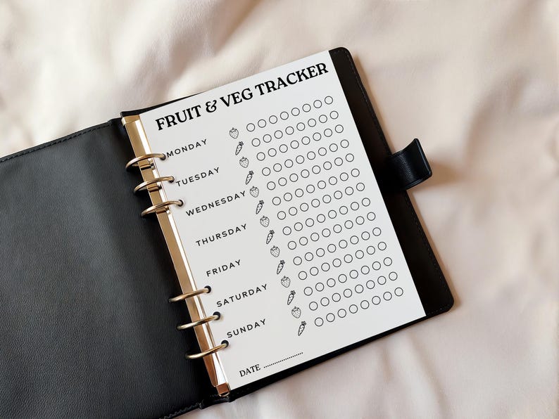 Printable Fruit and Vegetable Tracker, Printable Journal Page, Ready to ...