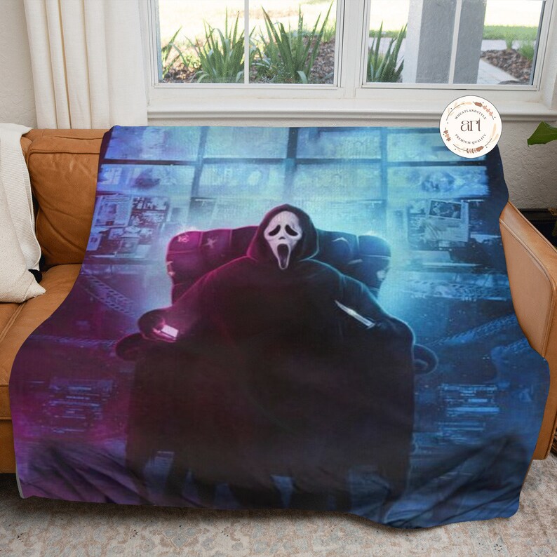 Ghostface Horror Movie Blanket Scream Blanket Ghostface Etsy