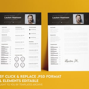 LAUTON, Professional Modern Resume Template for Pages, Photoshop, Clean Modern Executive Resume Template 2022, CV Template