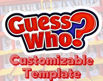 Guess Who Game Template | Editable Digital Template Guess Who 2.0 | Customize/Personalize in Canva | Family | Gift | Bachelor/Bachelorette