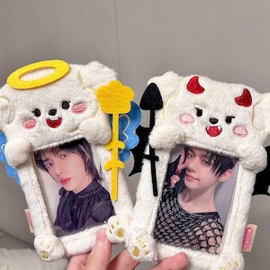 Porta-cartões kpop anjo e demônio l porta-polaroid l capa fofa para cartões l protetor para cartões l carteira de identidade I cartão de ônibus I kpop