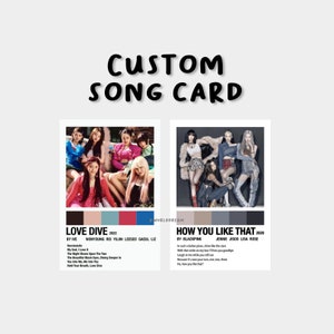 Carte de chanson kpop PERSONNALISÉE I affiche d’album I affiche minimaliste