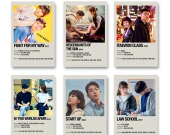 Law school I Itaewon class I Descendants of the sun I Start Up I W:Two Worlds Apart I Fight for my way I Kdrama poster