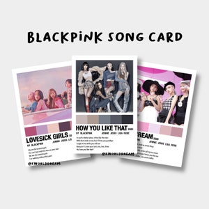 Blackpink Song Card I Jennie Jisoo Rose Lisa I Comment tu aimes ça I Ice cream I Lovesick Girls I Kill This Love I kpop album
