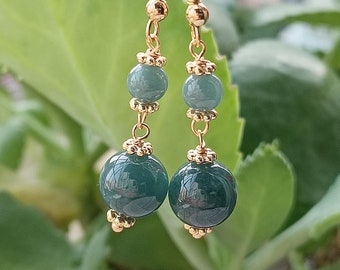 Real Jade Earrings Authentic Jade Drop Earrings: Natural Grade A Jadeite