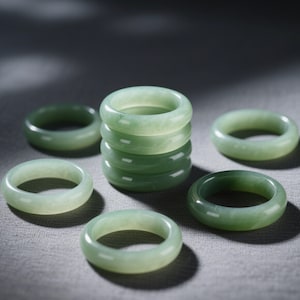 Authentic Green Jade Ring Natural Burmese Jadeite Ring Genuine Grade A