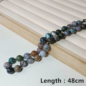 Beaded Necklace Authentic Indian Agate Crystal Beaded Necklace Natural Gemstone Grade A
