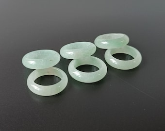 Green Stone Ring 7-8US Green Aventurine Ring Natural Grade A