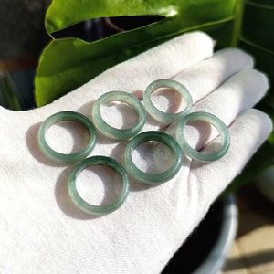 Authentic Green Jade Ring Natural Burmese Jadeite Ring Genuine Grade A