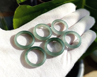 Authentischer burmesischer Jade-Ring, natürlicher Jadeit-Jade-Ring der Güteklasse A, Edelstein-Ring, modischer Ring, Statement-Ring