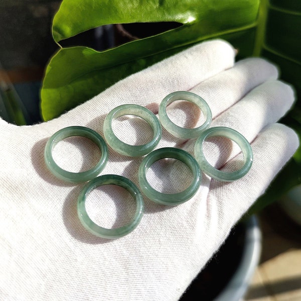 Authentische burmesische Jade Ring Grade A Natürliche Jadeit Jade Ring Edelstein-Ring Modering Statement-Ring