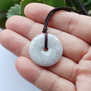 Donut Pendant Necklace Jade Pendant Necklace Donut Carved Green Jade Pendant Natural Burmese Jadeite Grade A P8019