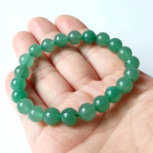 Green Aventurine Beaded Bracelet: Natural Gemstone, Grade A