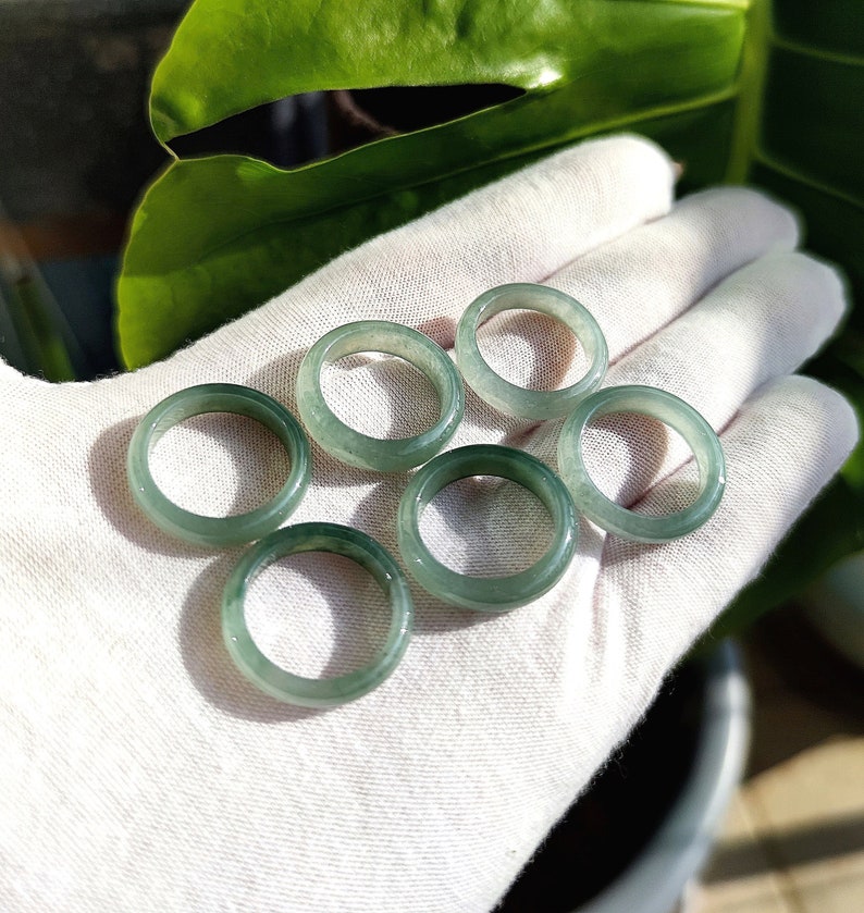 Authentic Burmese Jade Ring Grade A Natural Jadeite Jade Ring Precious Gemstone Ring Fashion Ring Statement Ring image 1