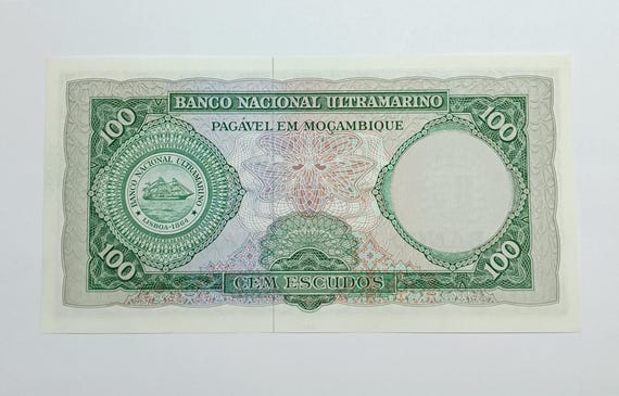 モザンビーク紙幣 100メティカル 未使用品 収集用貨幣 教育用地理教材