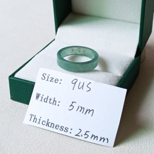 9US Grüner Jade Ring Natürlicher Jadeit Grad A FR14
