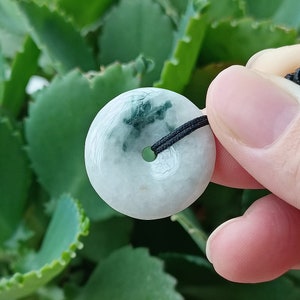 Donut Pendant Necklace Jade Pendant Necklace Donut Carved Green Jade Pendant Natural Burmese Jadeite Grade A JP0508