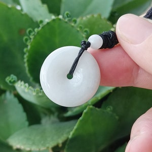 Donut Pendant Necklace Jade Pendant Necklace Donut Carved Green Jade Pendant Natural Burmese Jadeite Grade A JP0538