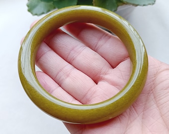 天然蛇紋翡翠バングル：本物グレードA、60.5mm - Etsy 日本