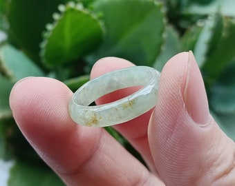 7.5US natürliche grüne Jade Ring natürliche burmesische Jadeit Grad A R2519