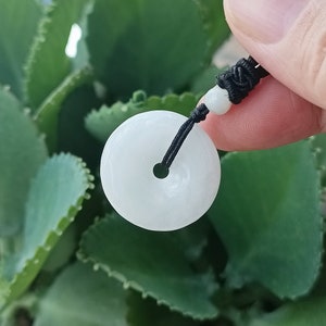 Donut Pendant Necklace Jade Pendant Necklace Donut Carved Green Jade Pendant Natural Burmese Jadeite Grade A JP0557