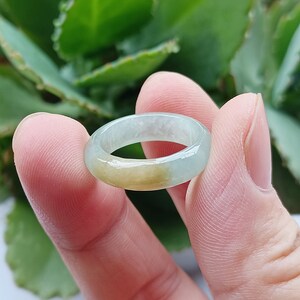 5.5US Natural Green Jade Ring Natural Burmese Jadeite Grade A R2501