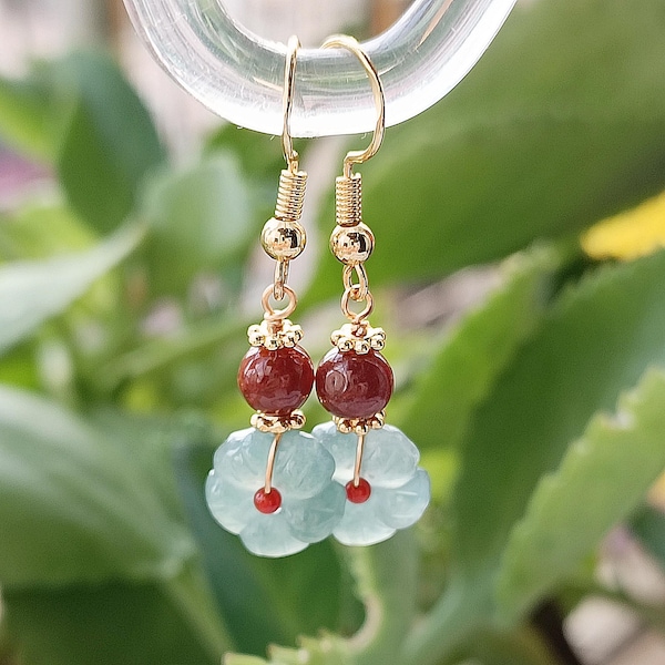 翡翠ジェダイトドロップイヤリング