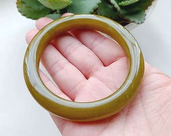 天然蛇紋翡翠バングル：本物グレードA、60.5mm - Etsy 日本
