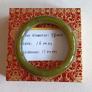 Green Serpentine Jade Bangle: Authentic Xiu Jade (58mm)