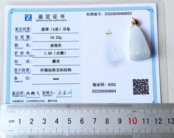 Zertifizierte Jade Anhänger Halskette Natürlicher burmesischer Jadeit Grad A SJ2553