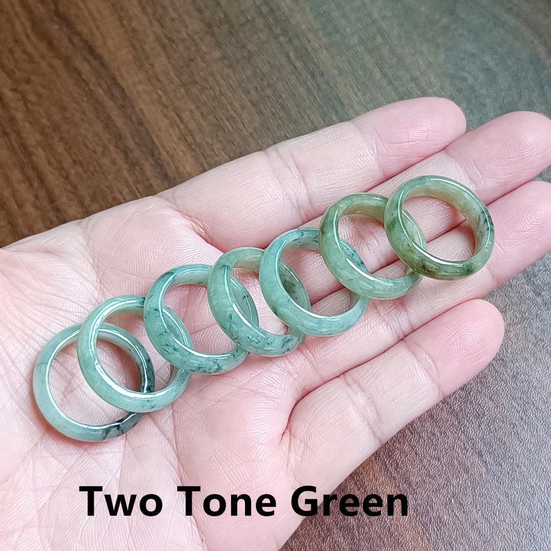 Authentischer burmesischer Jade-Ring, natürlicher Jadeit-Jade-Ring der Güteklasse A, Edelstein-Ring, modischer Ring, Statement-Ring Bild 3