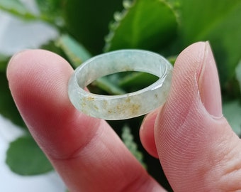 7.5US natürliche grüne Jade Ring natürliche burmesische Jadeit Grad A R2509