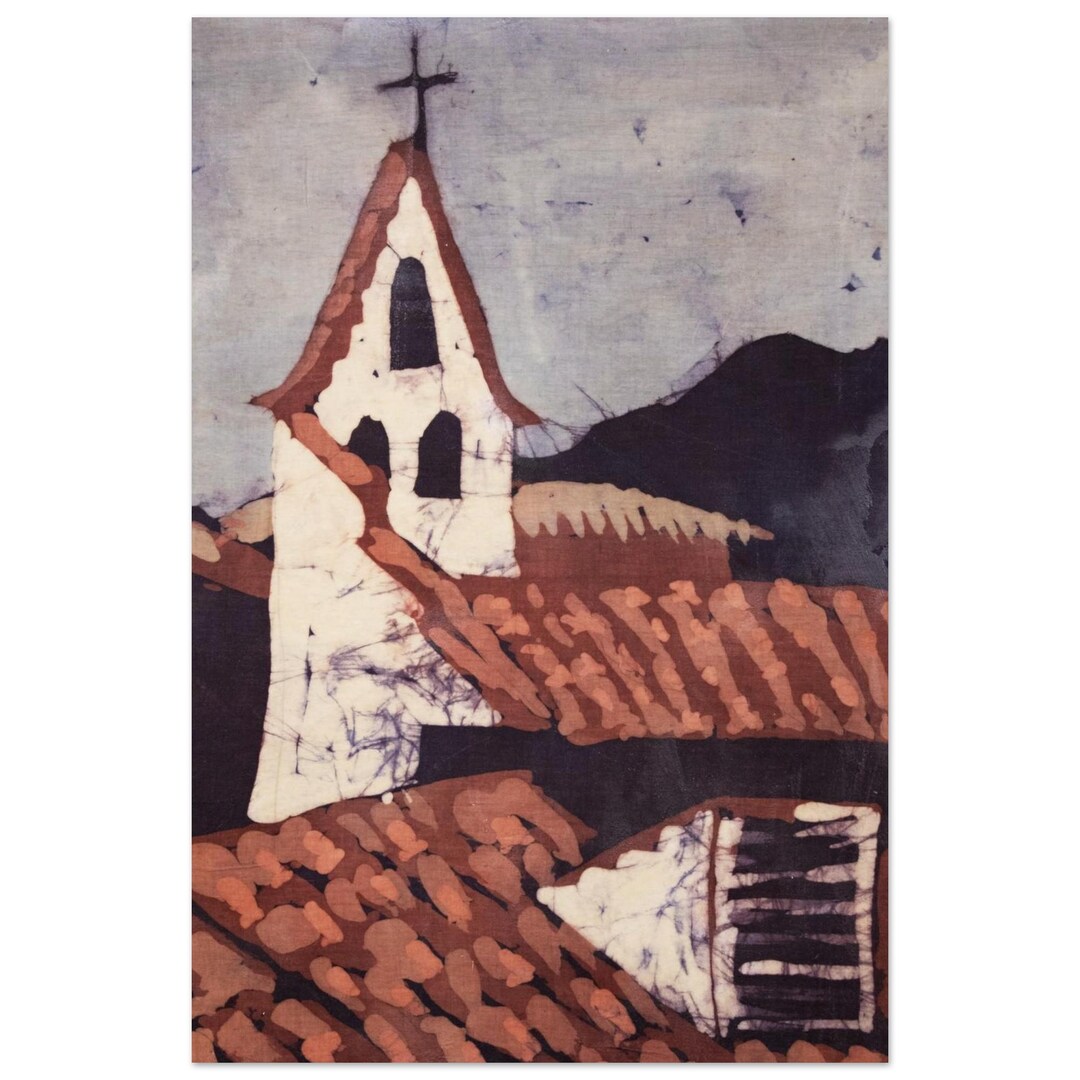 Santa Fe Chapel Roof Batik Fine Art Print - Etsy