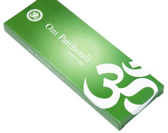 Om Patchouli Masala Incense Sticks 100 gram box - Fair Trade - Calming - Uplifting - Relaxation - Slow Burning - Meditation - Yoga