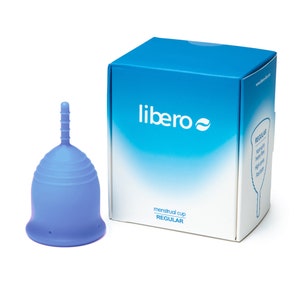 Libero Menstrual Period Cup - Regular - Soft Flexible Menstruation Cup -100% Medical-Grade Silicone – Reusable – Normal to Heavy Flow