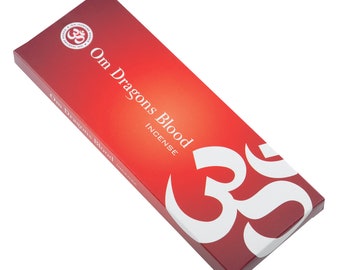 Om Dragons Blood Masala Incense Sticks 100 gram pack  - Courage - Purification - Love - Potency - Magical Powers - Ritual - Fair Trade