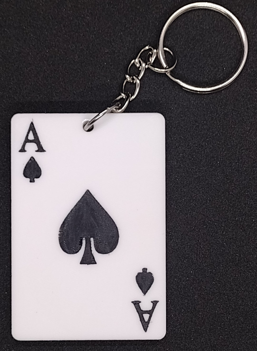 Ace of Spades Keychain Ace Spades Acrylic Keychain White Etsy