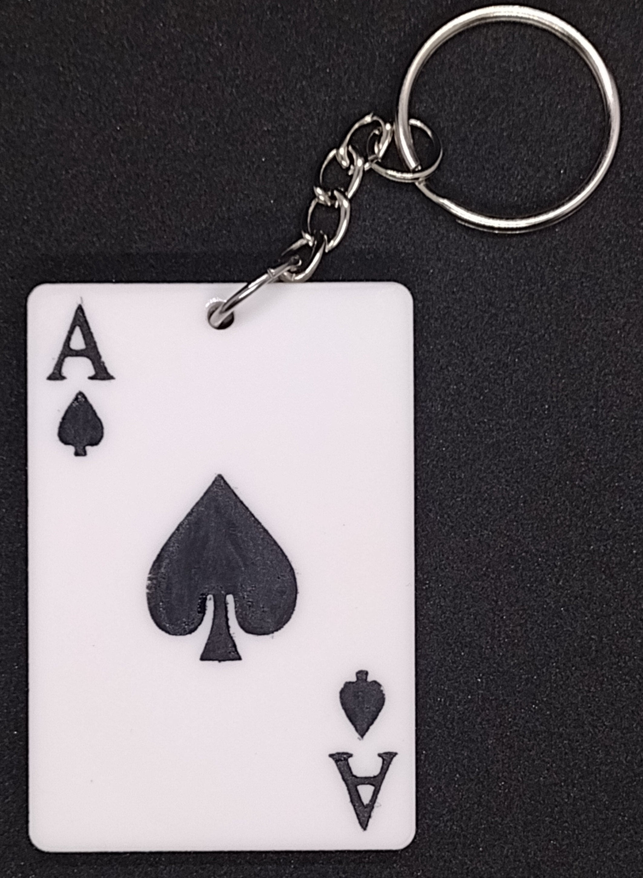 Ace of spades keychain Ace Spades Acrylic keychain White Acrylic